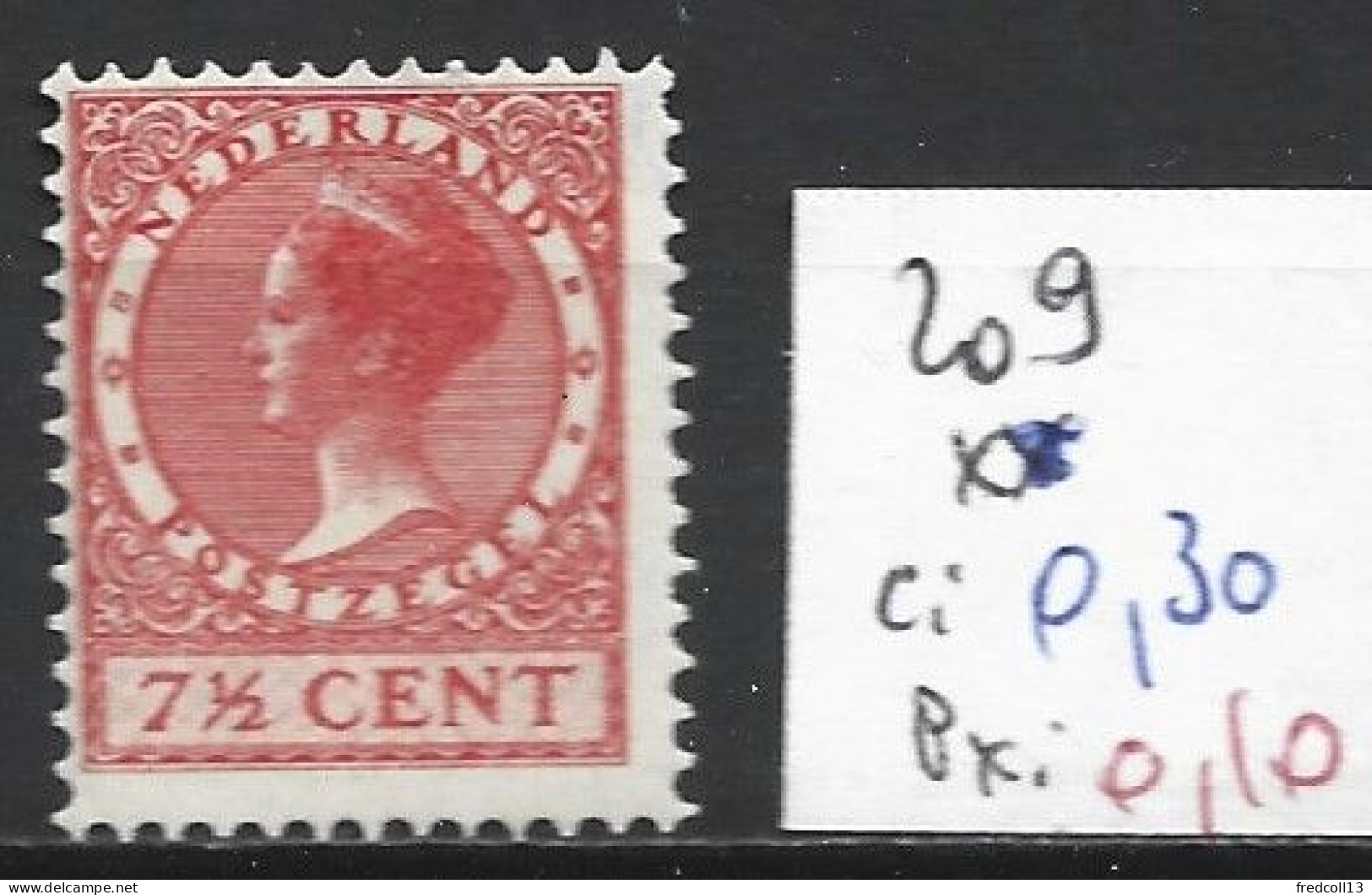 PAYS-BAS 209 * Côte 0.30 € - Unused Stamps