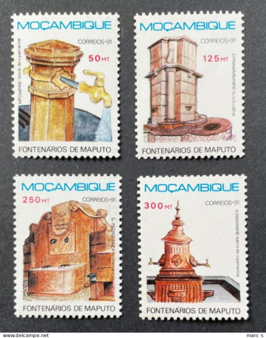 MOZAMBIQUE - 1991 - NEUF**/MNH - Série Complète Mi 1235 / 1238 - YT 1194 / 1197 - FONTAINES BRUNNEN - Mozambique