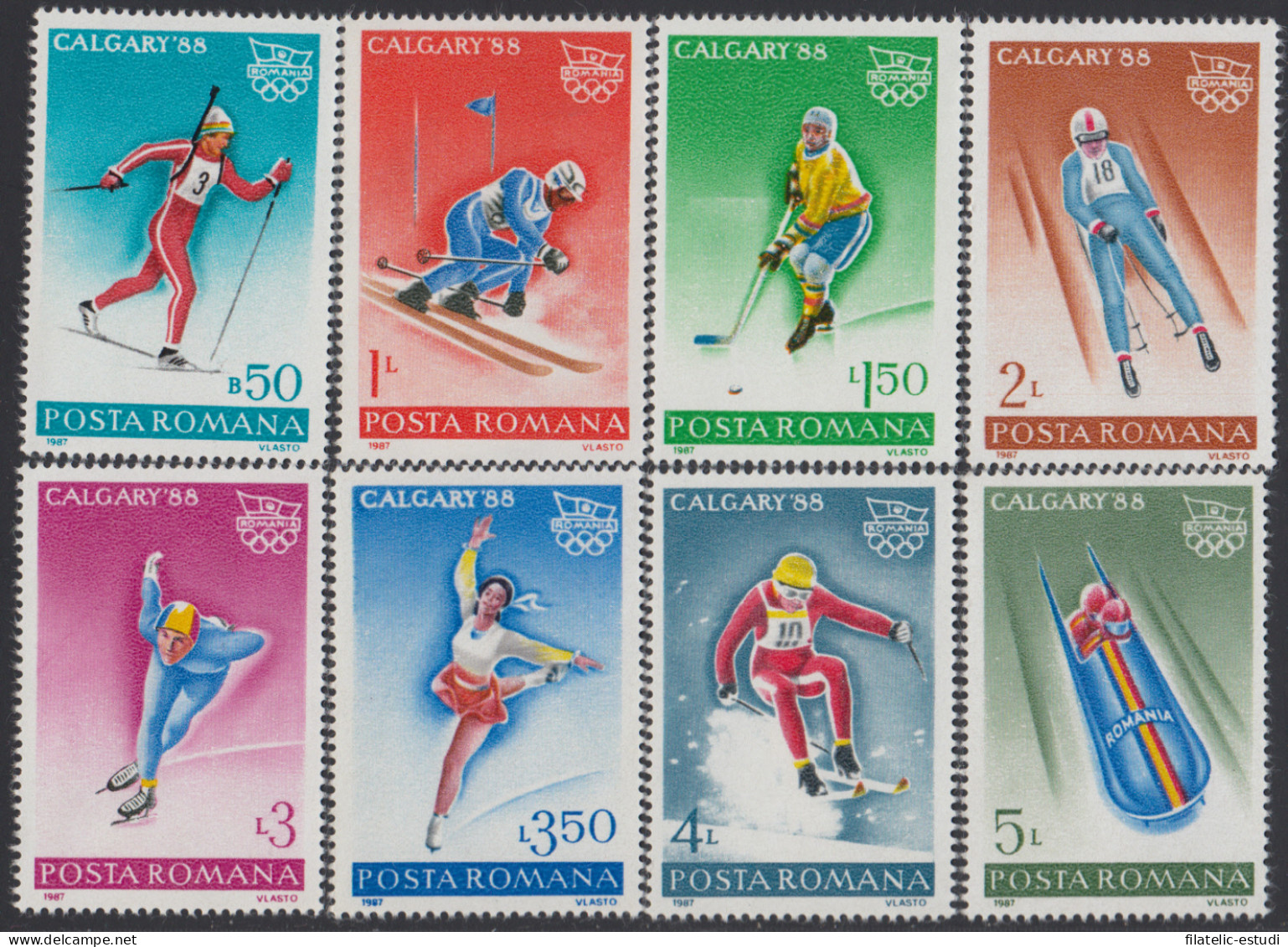 Rumanía Romania 3782/89 1987 JJOO Calgary Winter Olympics Deportes Sports MNH - Other & Unclassified