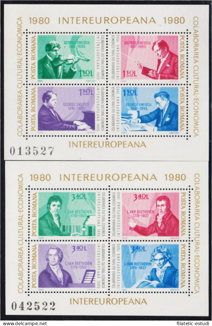 Rumanía HB 142/43 1980 Colaboración Cultural Y Económica Europea MNH - Otros & Sin Clasificación