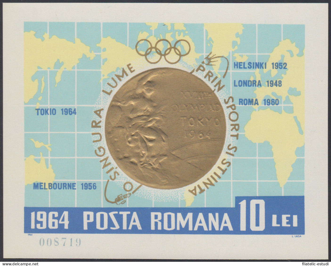 Rumanía Romania HB 60 1964 JJOO Tokio Olympic Games Gold Medal Deportes Sports - Autres & Non Classés