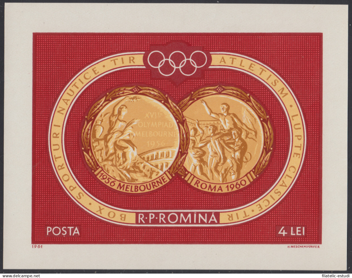 Rumanía HB 51 1961 Medalllas Olímpicas Olympic Medals JJOO Sport Deportes  NH - Andere & Zonder Classificatie
