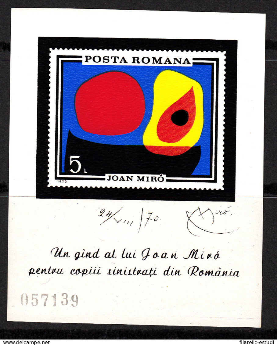 PI1 Rumanía Roumania  Nº 81 HB 1970 Joan Miró Nueva, Sin Fijasellos MNH - Otros & Sin Clasificación