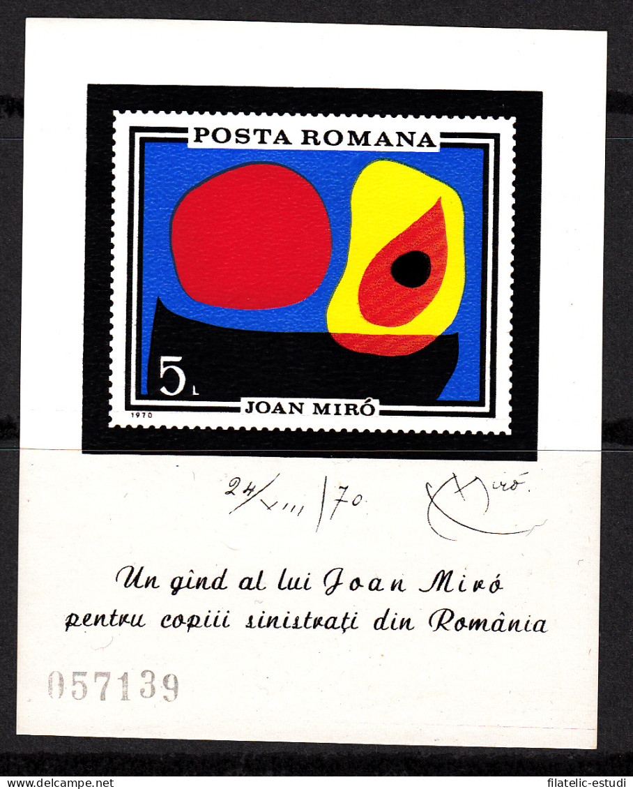 PI1 Rumanía Roumania  Nº 81 HB 1970 Joan Miró Nueva, Sin Fijasellos MNH - Other & Unclassified