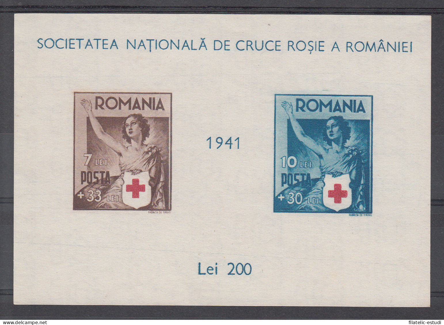 Rumania - 7 1941 CRUZ ROJA RED CROS Nueva, Sin Goma - Andere & Zonder Classificatie