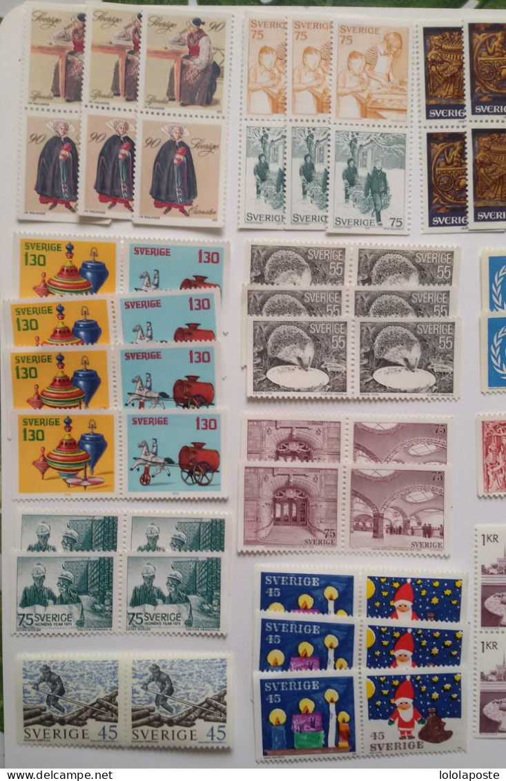 SUEDE - Petit Lot De 42 Paires Avec Quelques égrenés - Neufs ** (MNH) - 3 Photos - Verzamelingen