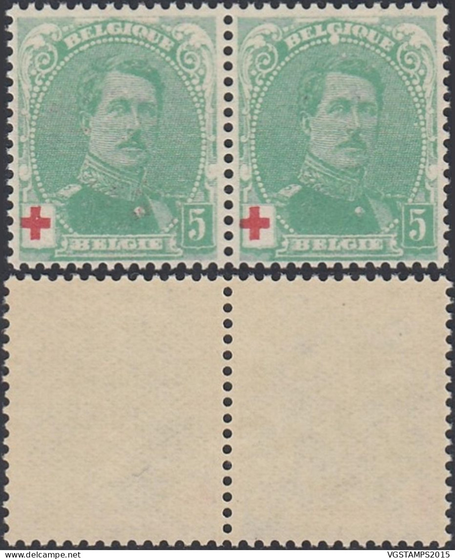 Belgique 1914 - Timbres Neufs. COB Nr.: 129 .A Paire  Dont 1 Avec Variété................... (EB) AR-02057 - 1914-1915 Croix-Rouge