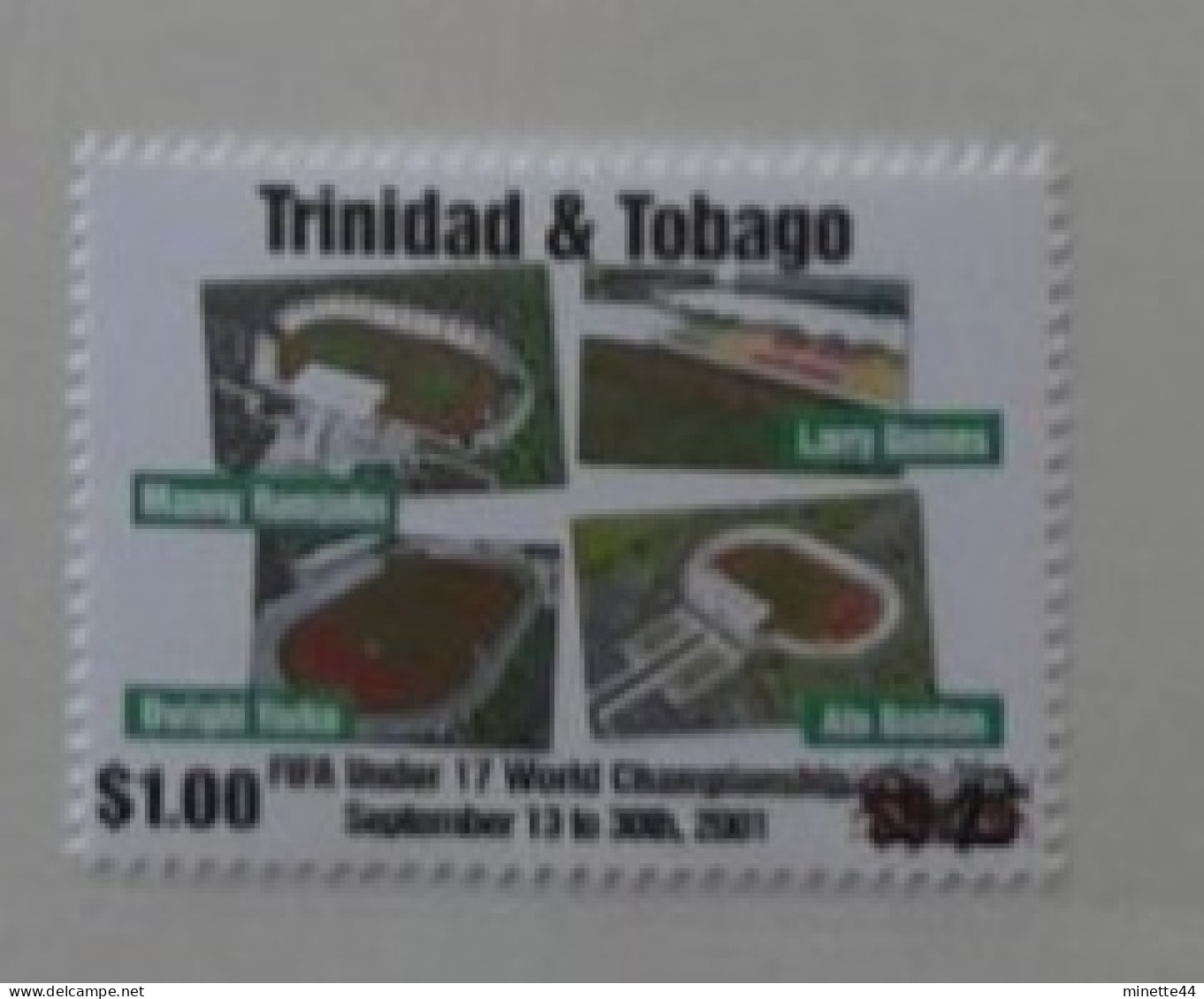 TRINITE TOBAGO TRINIDAD 2001 SCARCE OVERPRINT STADIUM  MNH** FOOTBALL FUSSBALL SOCCER CALCIO FOOT FUTBOL VOETBAL FUTEBOL - Unused Stamps