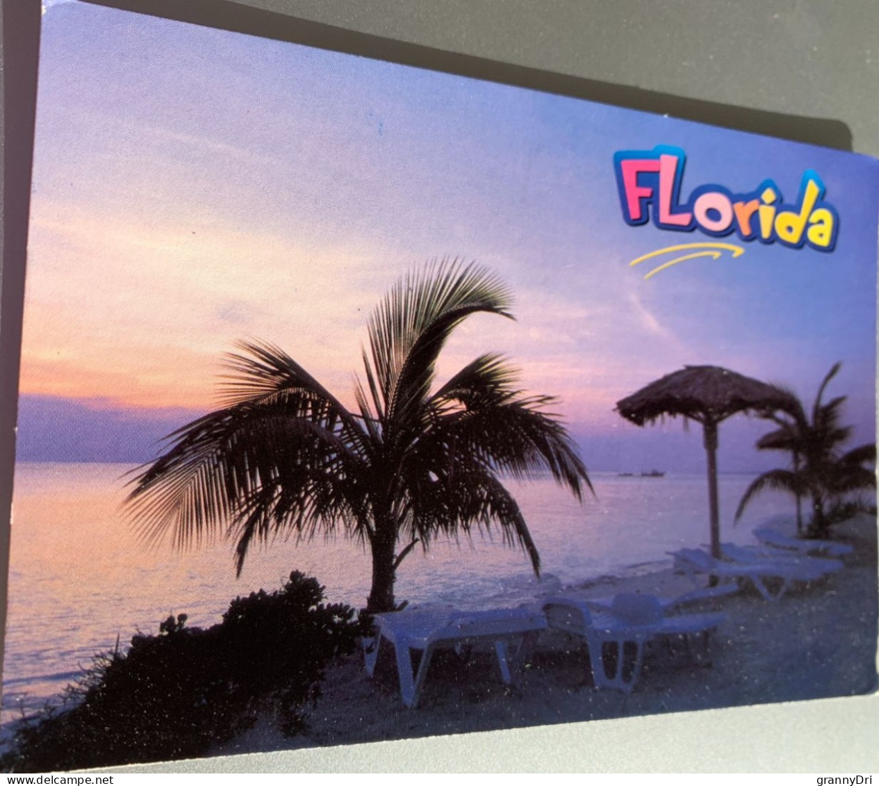 Usa Floride Miami Beach Plage Au Crepuscule Palmiers Transats - Miami Beach