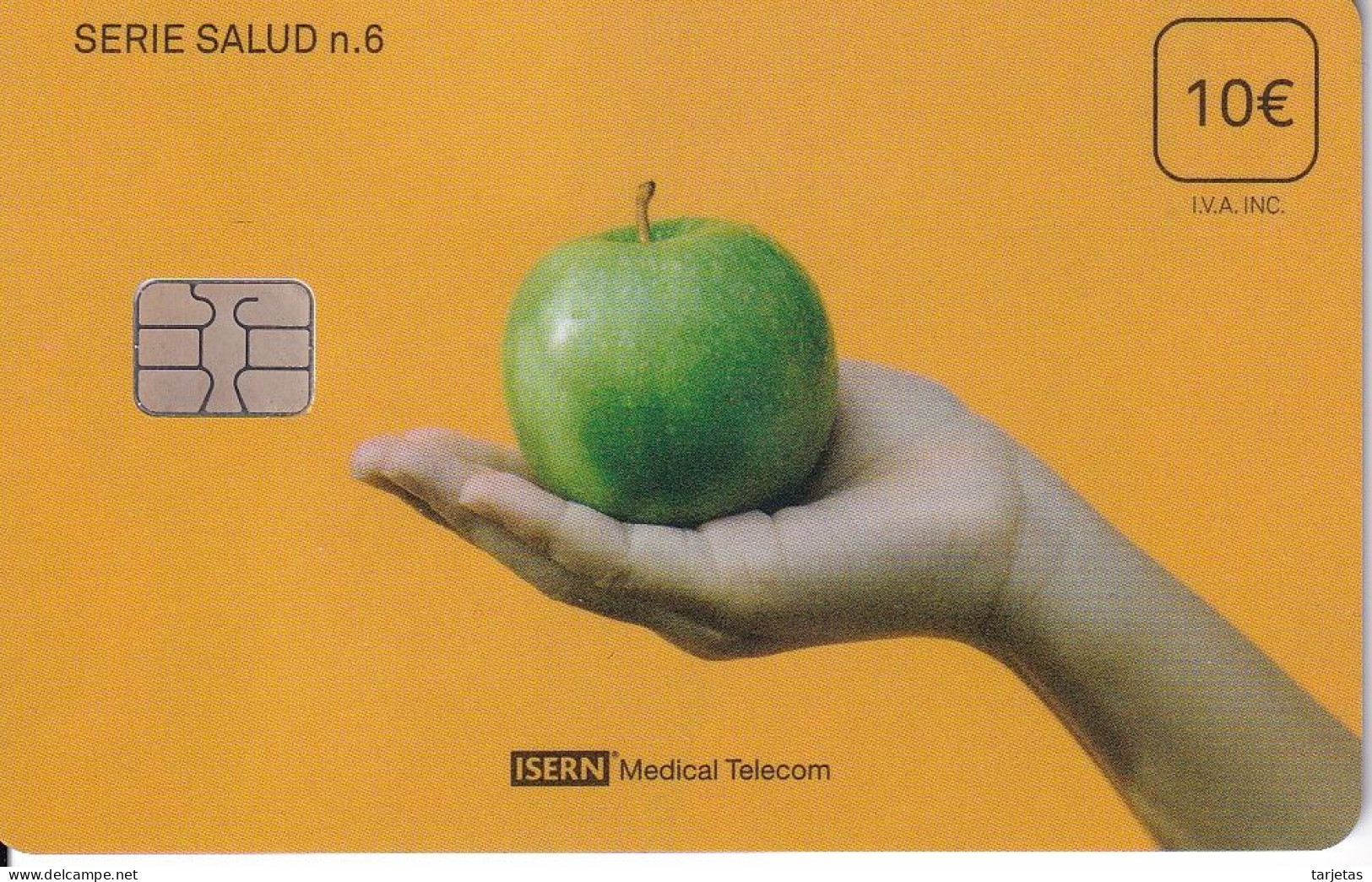 ISN-375 TARJETA DE ESPAÑA DE ISERN DE LA SERIE SALUD Nº6 (MANZANA-APPLE) - Lebensmittel