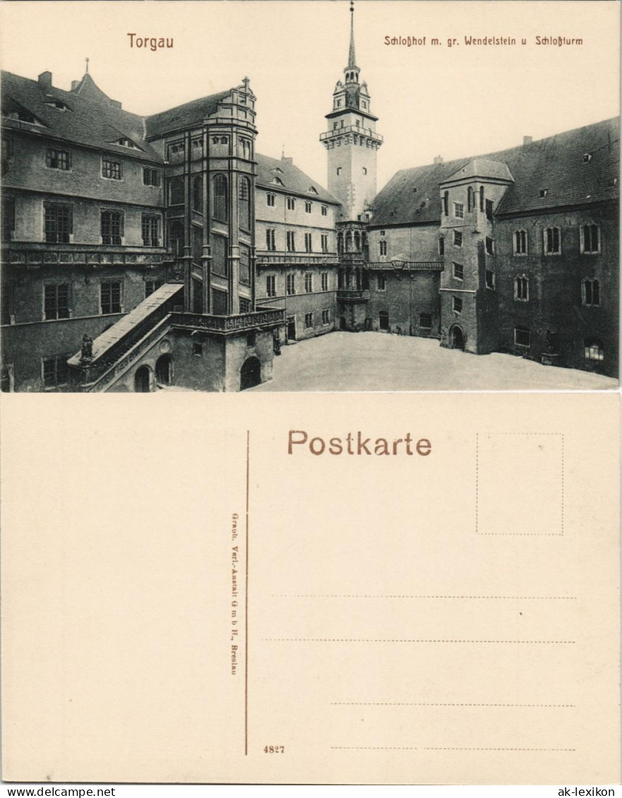 Ansichtskarte Torgau Schloss Hartenfels - Hof 1911 - Torgau
