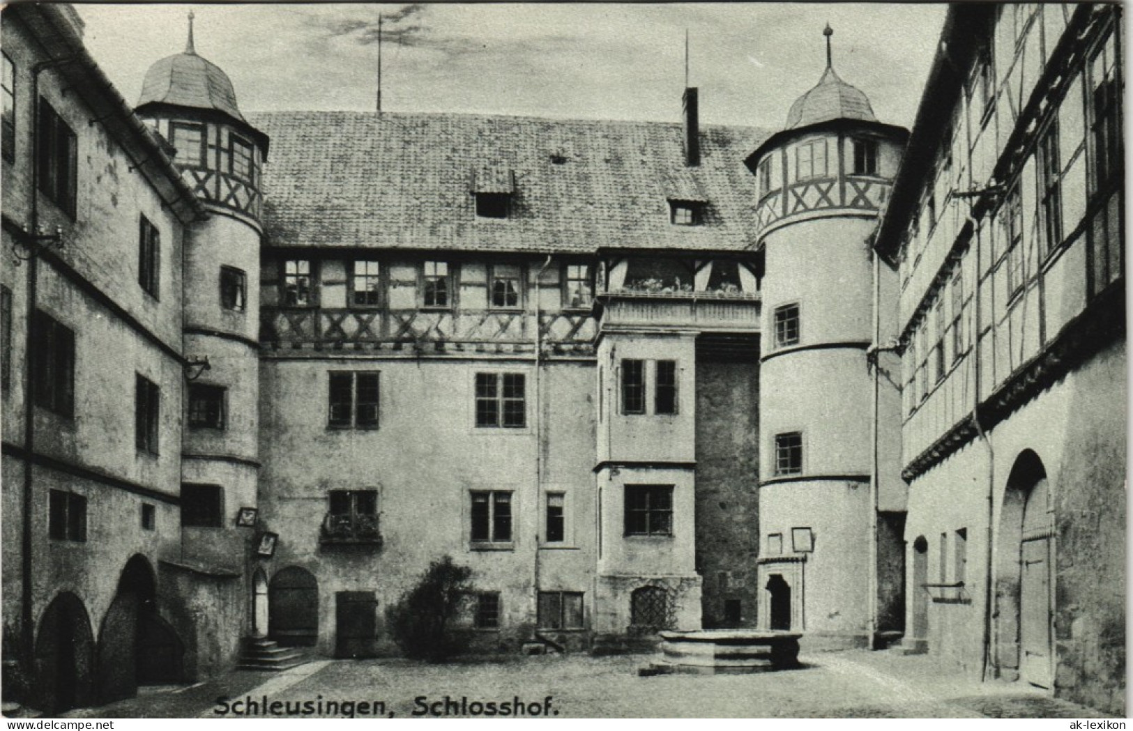 Schleusingen Schloss Bertholdsburg Hof-Ansicht (Castle Postcard) 1907 - Schleusingen