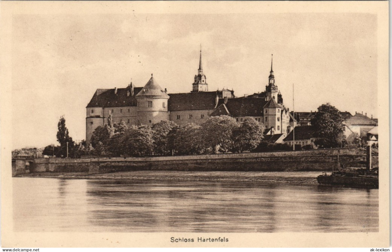 Ansichtskarte Torgau Schloss Hartenfels Vom Fluss  Gesehen 1917 Stempel TORGAU - Torgau