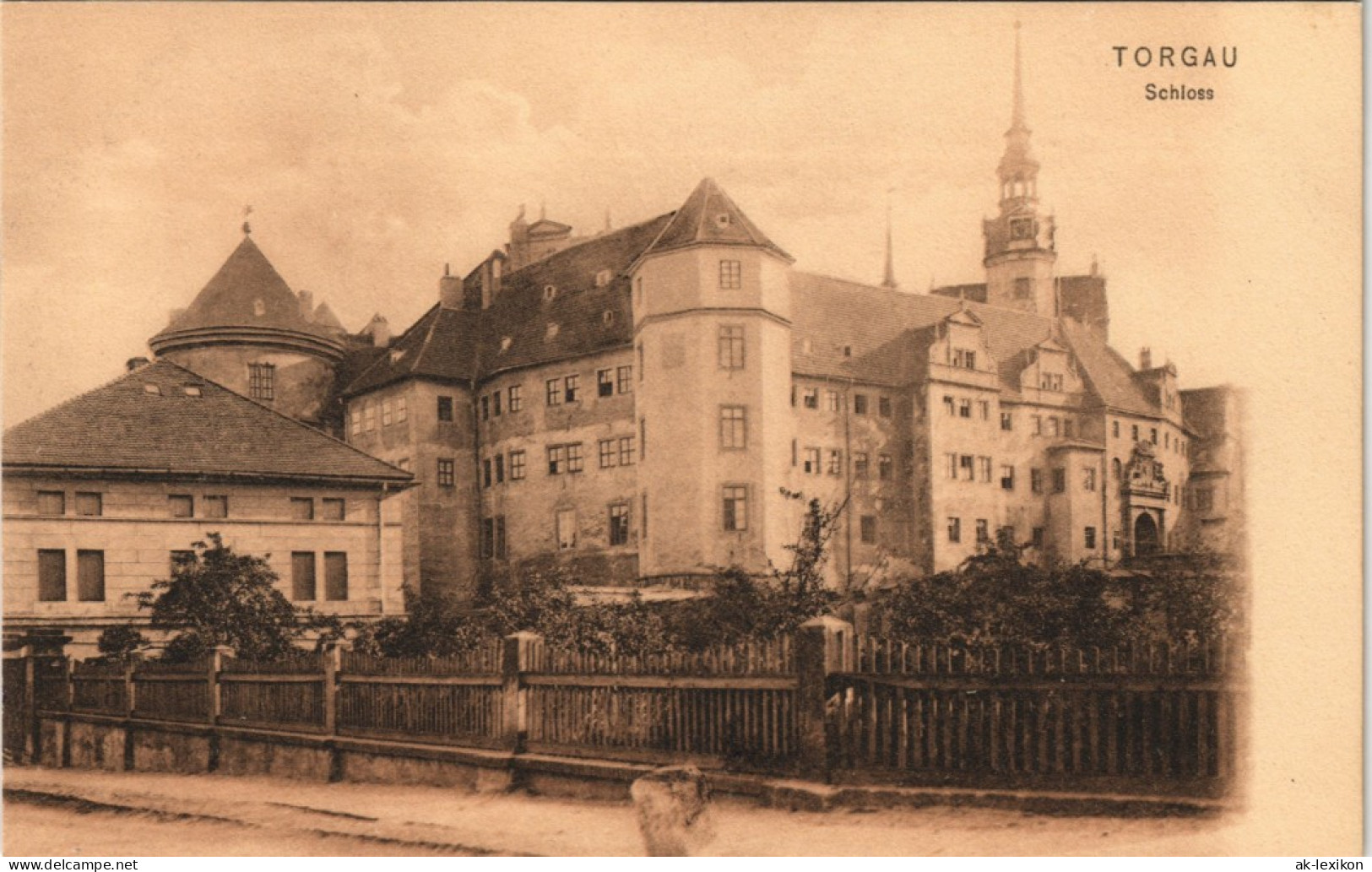 Ansichtskarte Torgau Schloss Hartenfels (Castle) Gesamtansicht 1905 - Torgau