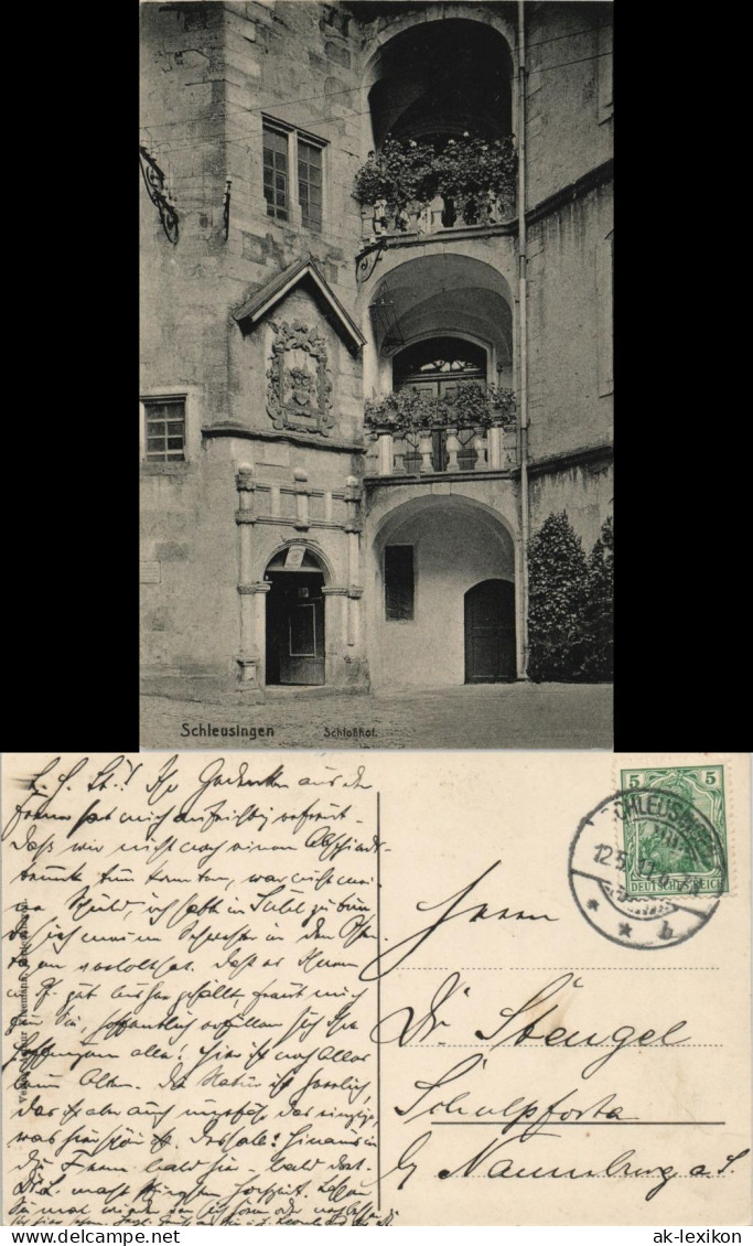 Ansichtskarte Schleusingen Schloßhof 1911 - Schleusingen