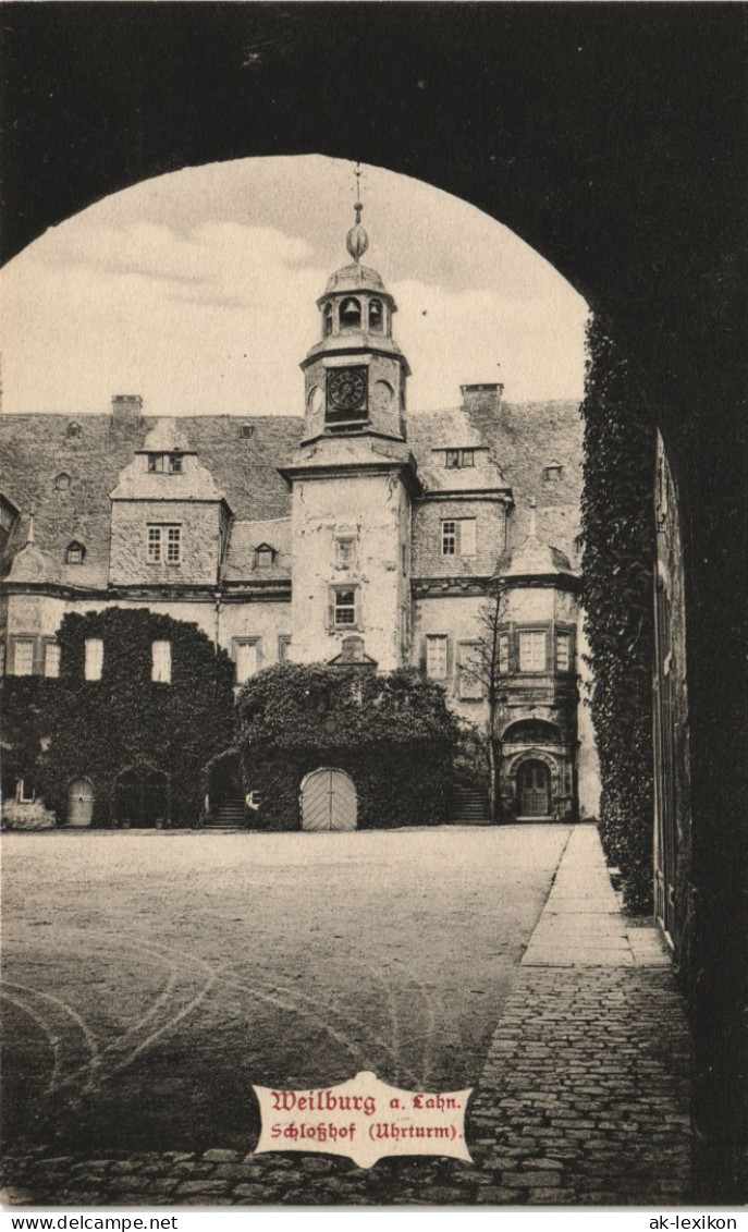 Ansichtskarte Weilburg (Lahn) Schloss Hof Mit Uhrturm, Castle Postcard 1904 - Weilburg