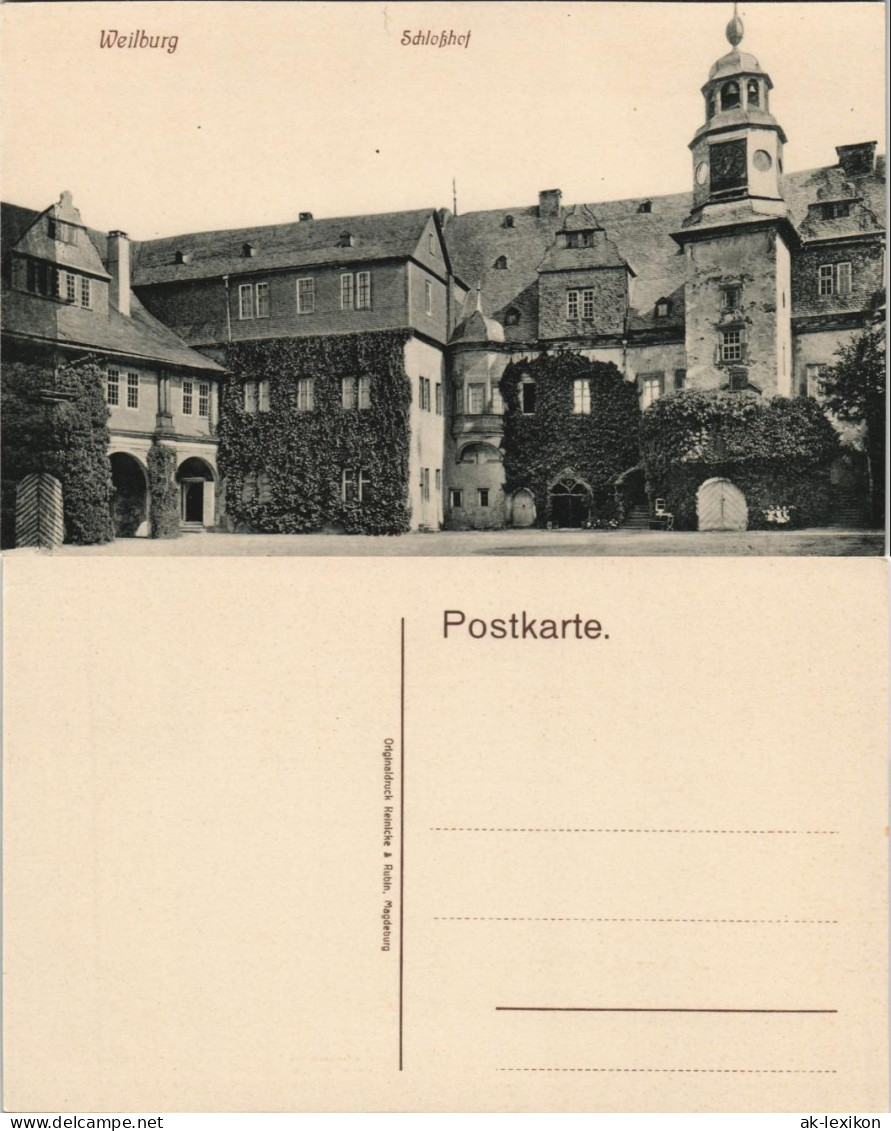 Ansichtskarte Weilburg (Lahn) Schloss Partie Mit Schloßhof Gebäuden 1910 - Weilburg