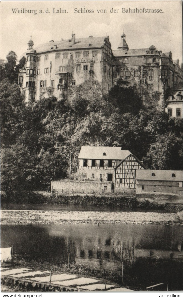 Weilburg (Lahn) Schloss Castle, Von Der Bahnhofstrasse Gesehen 1910 - Weilburg