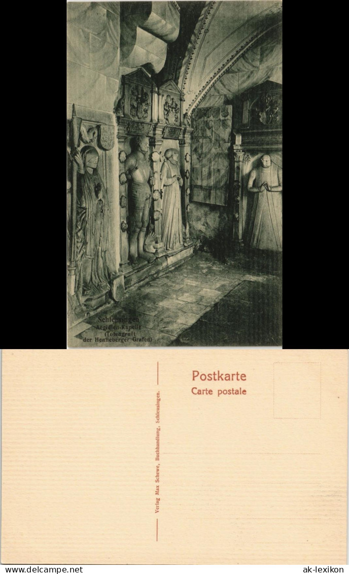 Ansichtskarte Schleusingen Aegidenkapelle - Totengruft Henneberger Grafen 1912 - Schleusingen