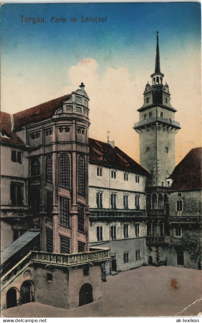 Torgau Schloss Hartenfels Schloss-Hof 1916   1. WK Feldpost - Torgau