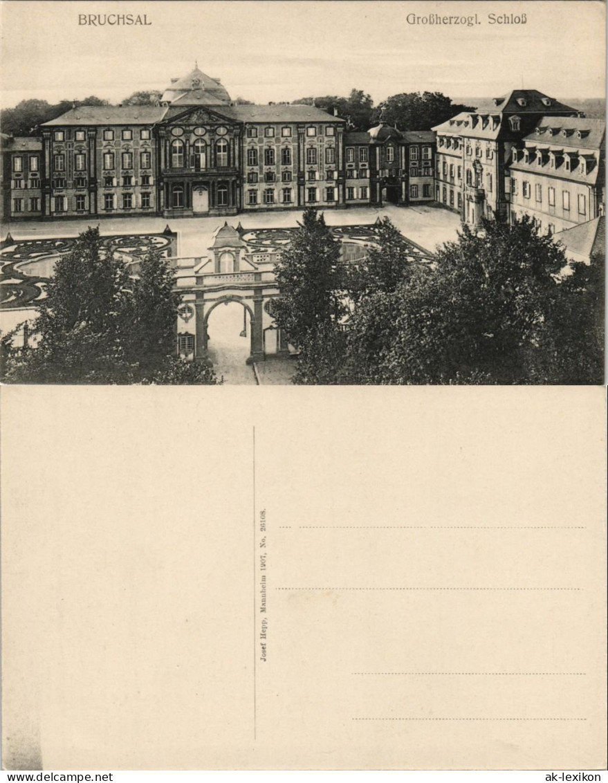 Ansichtskarte Bruchsal Schloß Grossherzogl. Schloss (Castle Building) 1910 - Bruchsal