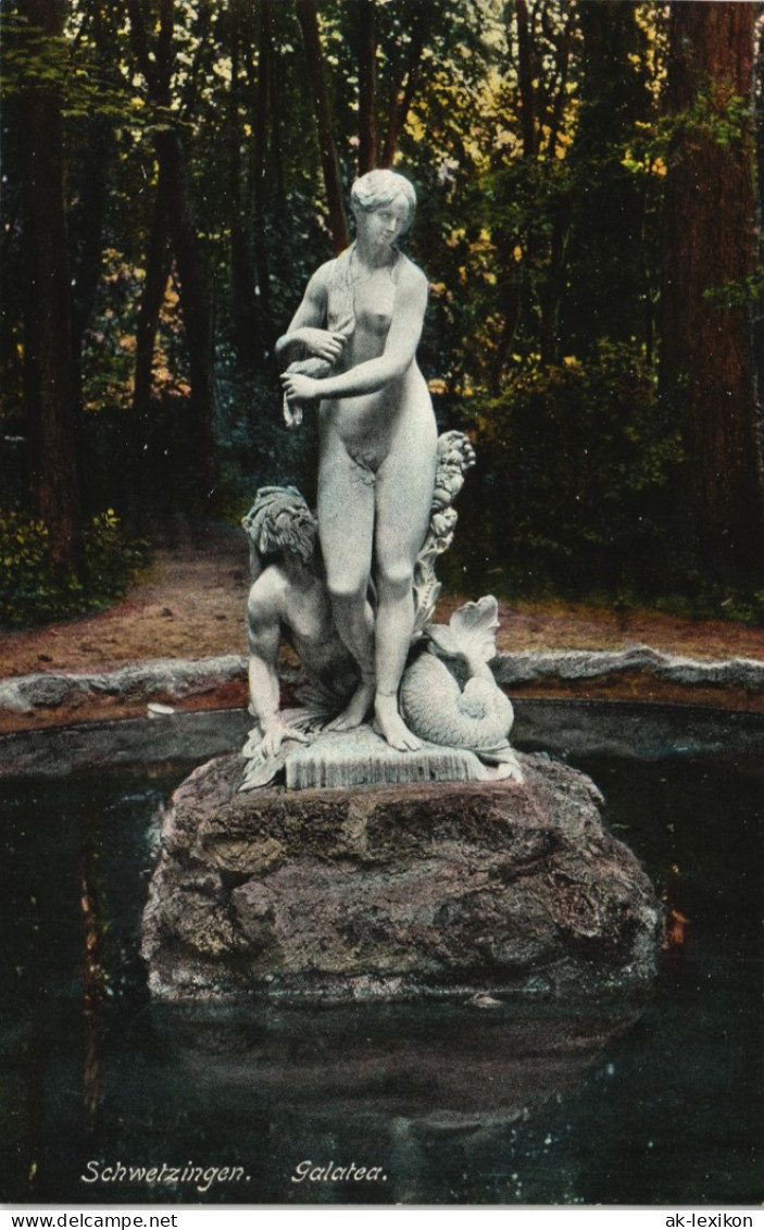 Ansichtskarte Schwetzingen Schlossgarten, Galatea-Statue 1911 - Schwetzingen