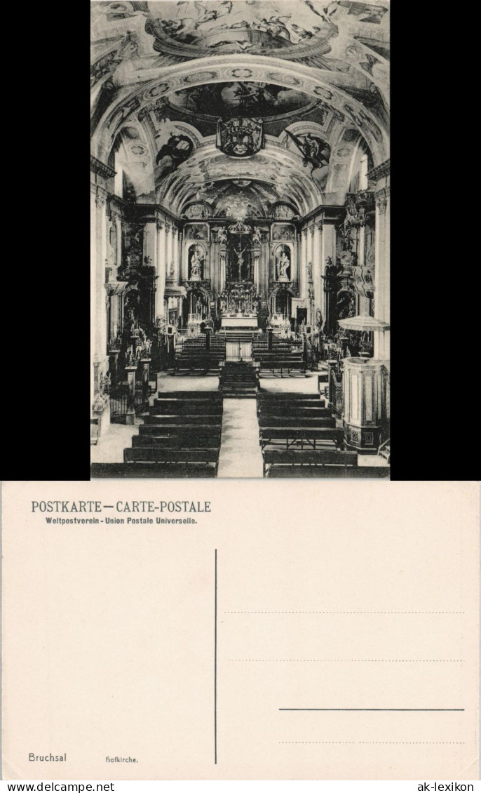 Ansichtskarte Bruchsal Hofkirche - Innenansicht 1909 - Bruchsal