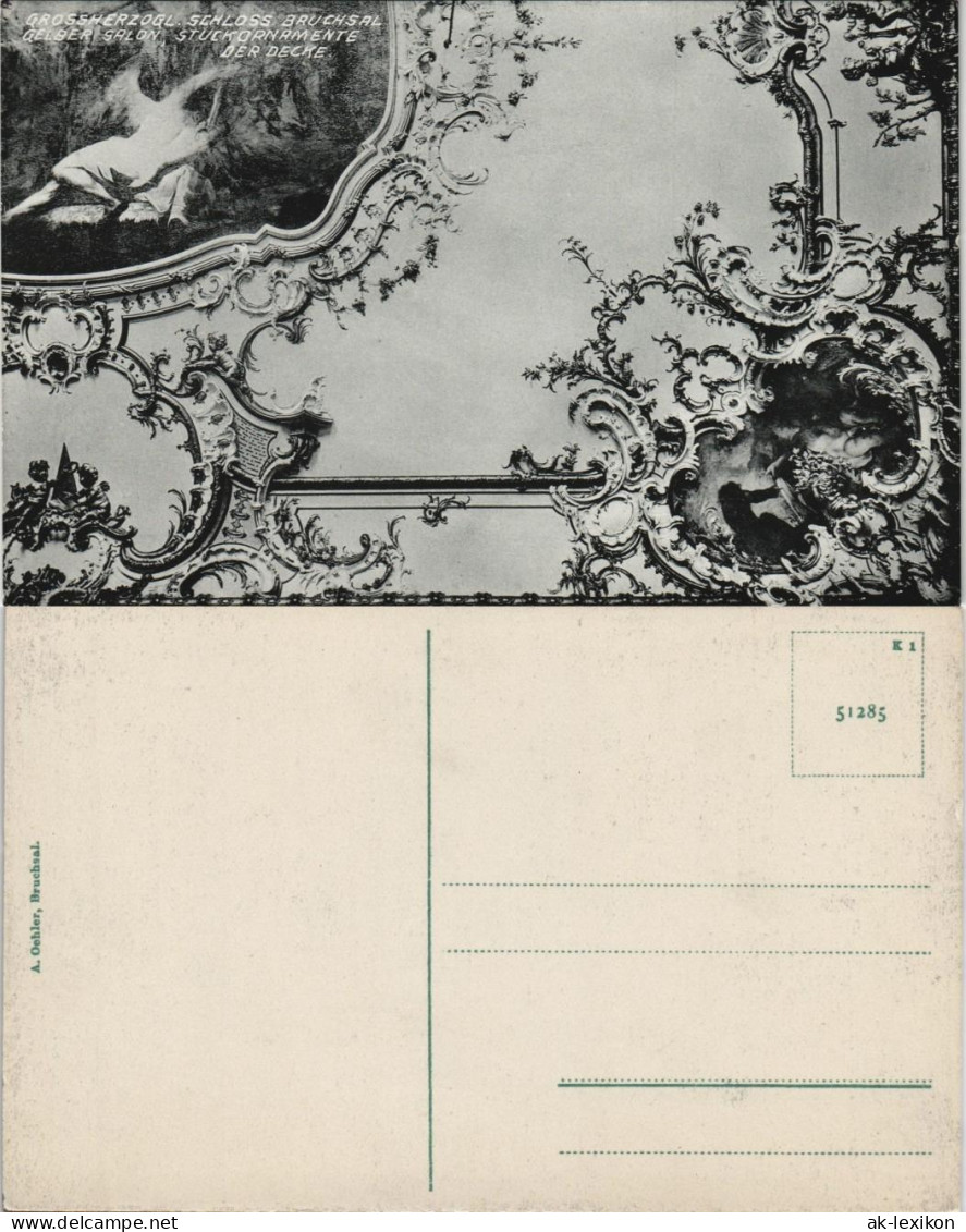 Ansichtskarte Bruchsal Schloß - Gelber Salon - Stuckelemente Der Decke 1909 - Bruchsal