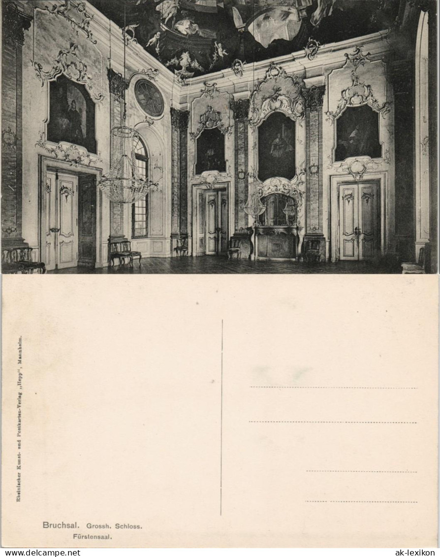 Ansichtskarte Bruchsal Schloß - Fürstensaal 1908 - Bruchsal