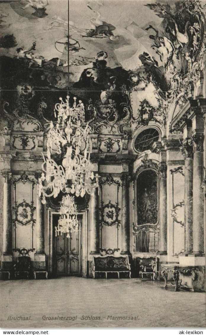 Ansichtskarte Bruchsal Schloß - Marmorsaal 1909 - Bruchsal