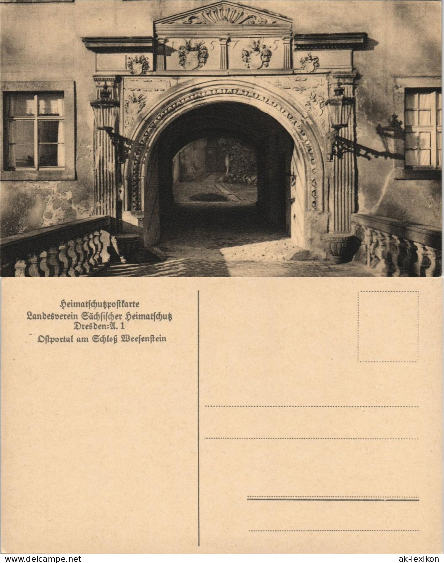 Weesenstein (Müglitz) Schloss Weesenstein Portal Durchfahrt Eingang 1920 - Weesenstein A. D. Mueglitz