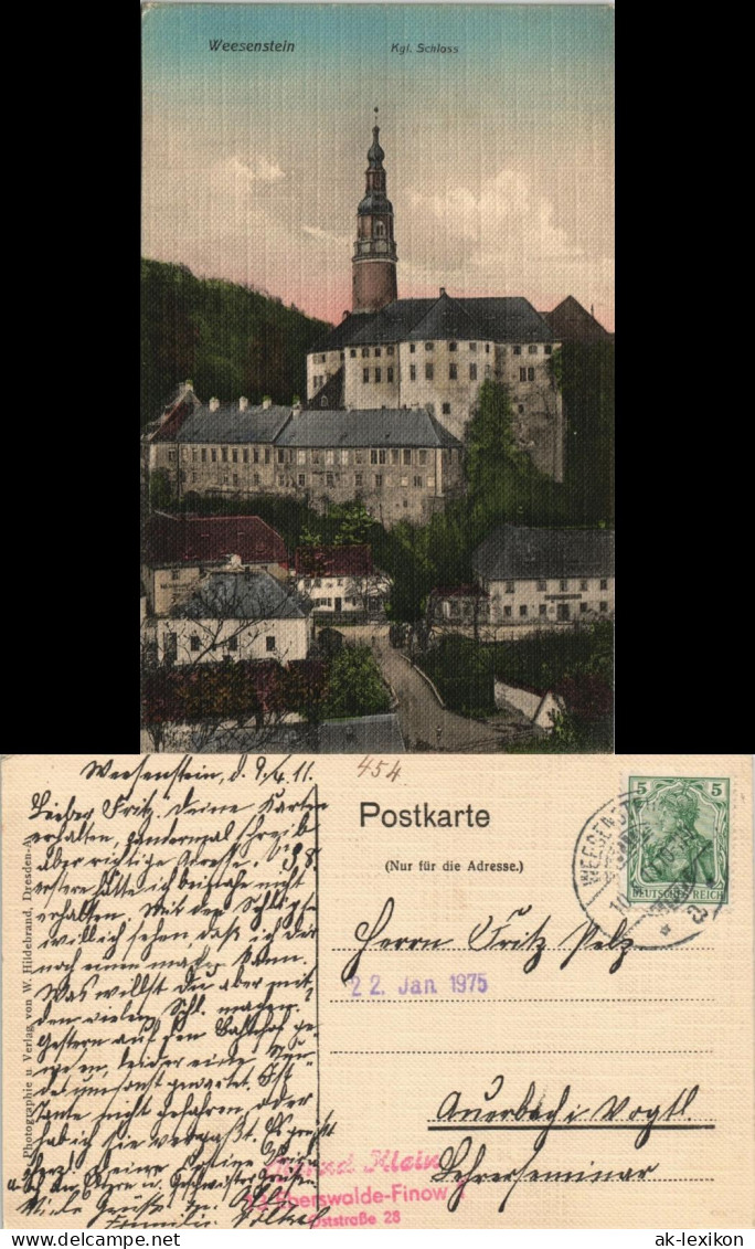 Weesenstein (Müglitz) Schloss Weesenstein Im Müglitztal Sachsen 1911 - Weesenstein A. D. Mueglitz