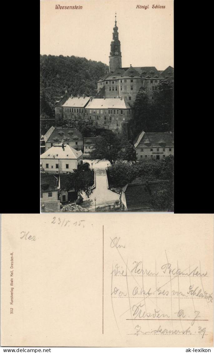 Weesenstein (Müglitz) Schloss Königsschloss (Royal Castle) 1915 - Weesenstein A. D. Müglitz