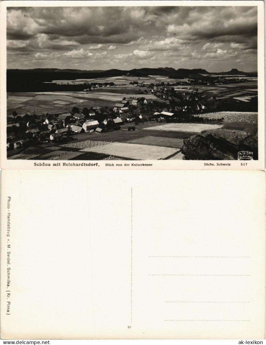 Ansichtskarte Reinhardtsdorf-Reinhardtsdorf-Schöna Stadt - Stimmungsbild 1932 - Schöna