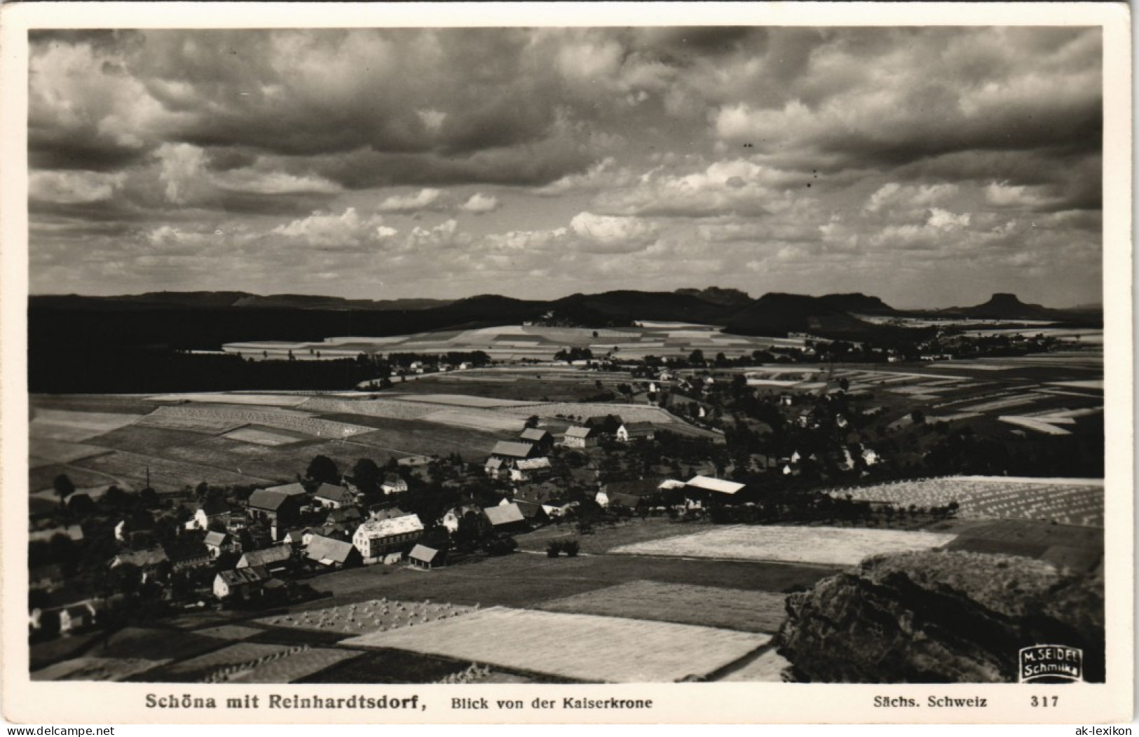 Ansichtskarte Reinhardtsdorf-Reinhardtsdorf-Schöna Stadt - Stimmungsbild 1932 - Schöna