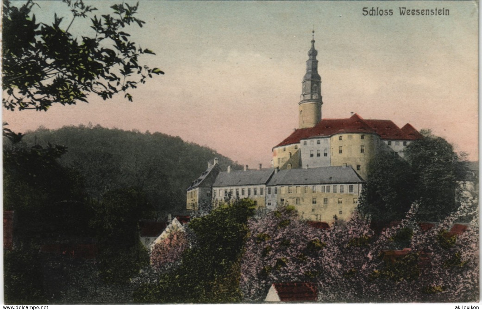 Weesenstein (Müglitz) Schloss Weesenstein (Castle) Farbige Ansicht 1912/1911 - Weesenstein A. D. Mueglitz