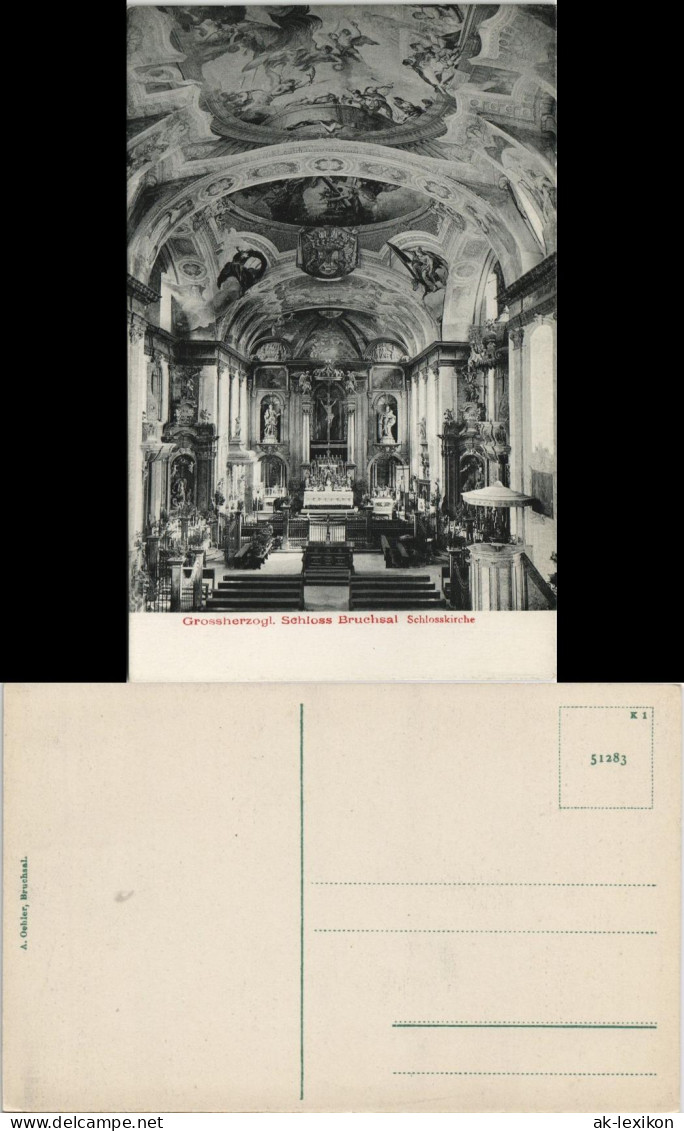 Ansichtskarte Bruchsal Schloßkirche - Altar, Decke 1911 - Bruchsal