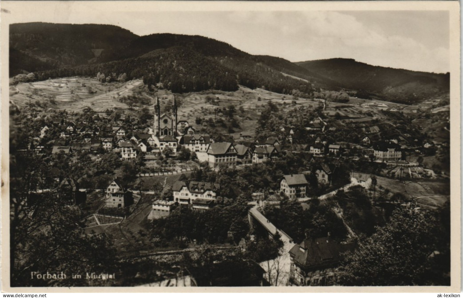 Ansichtskarte Forbach (Baden) Stadtansicht 1934 - Forbach