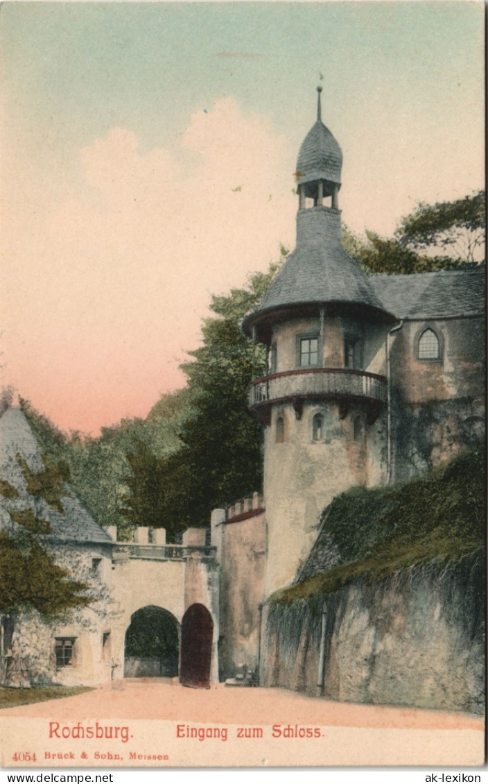 Ansichtskarte Rochsburg-Lunzenau Schloss Rochsburg, Eingang Coloriert 1908 - Lunzenau