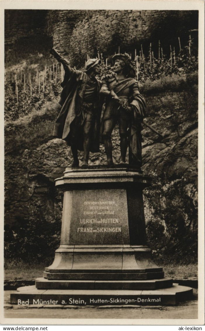 Ansichtskarte Bad Münster Am Stein-Ebernburg Hutten-Sickingen-Denkmal 1930 - Bad Muenster A. Stein - Ebernburg