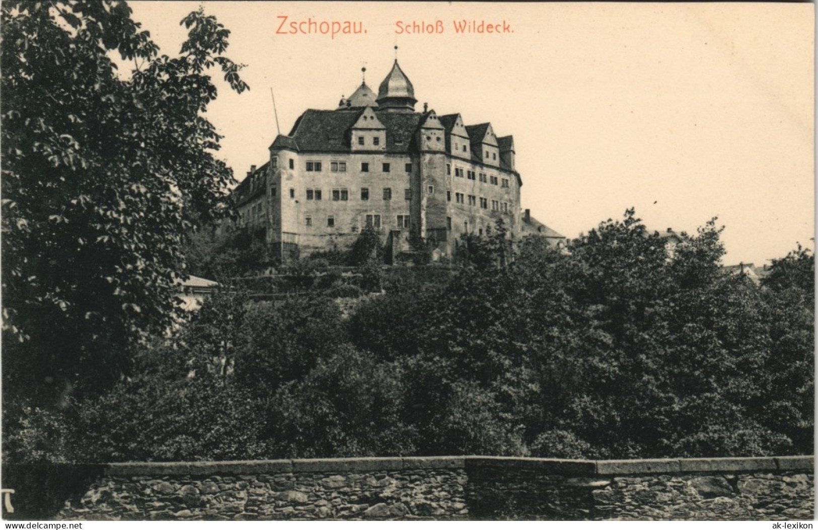 Ansichtskarte Zschopau Schloss Wildeck Von Der Mauer 1912 - Zschopau