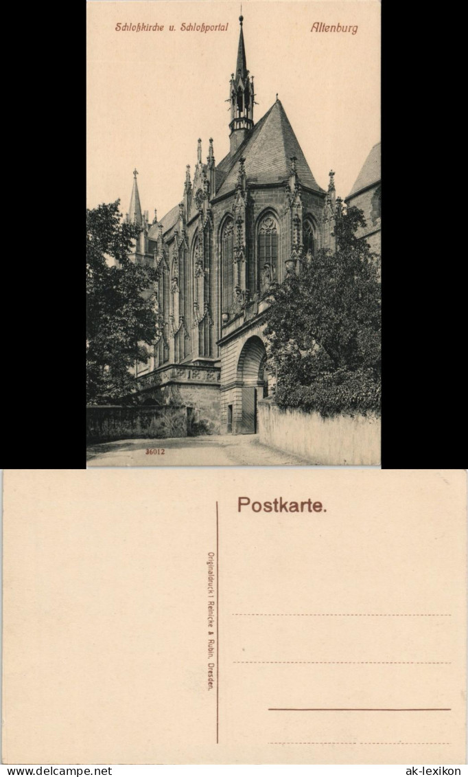 Ansichtskarte Altenburg Schloß Schlosskirche U. Schloss-Portal 1910 - Altenburg