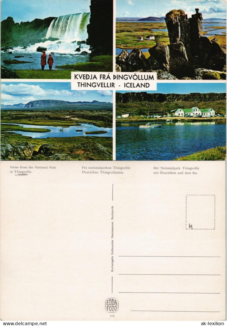 Thingvellir Þingvellir KVEÐJA FRÁ ÞINGVÖLLUM Iceland Island Mehrbild-AK 1970 - Islande