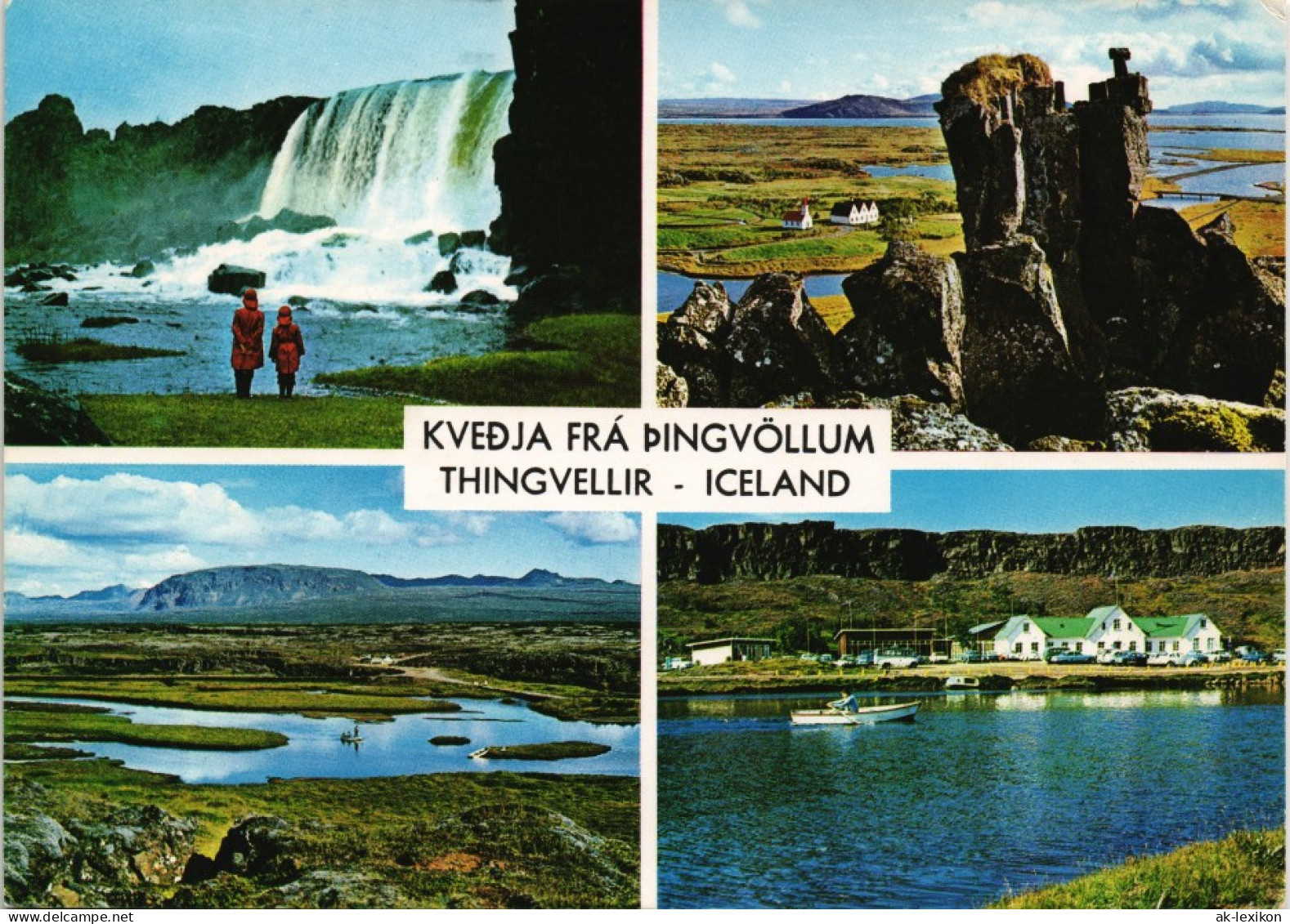 Thingvellir Þingvellir KVEÐJA FRÁ ÞINGVÖLLUM Iceland Island Mehrbild-AK 1970 - Island