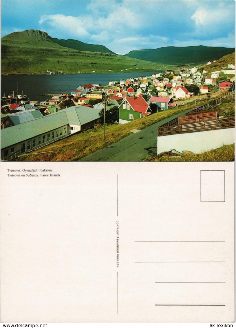Postcard Tvøroyri Tverå Oyrnafjall Suðuroy Faroe Islands 1975 - Färöer