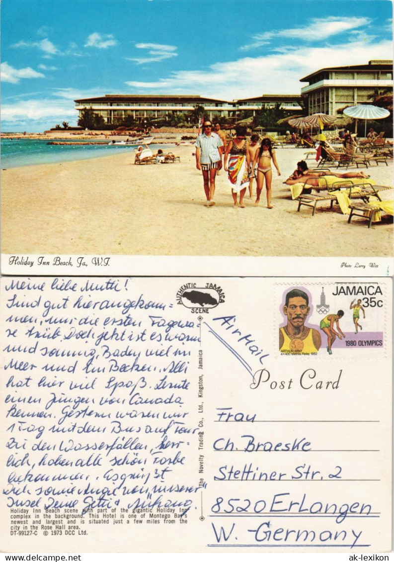 Montego Bay Holiday Inn Beach Scene Strand Hotel Karibik Jamaika 1980/1973 - Jamaica
