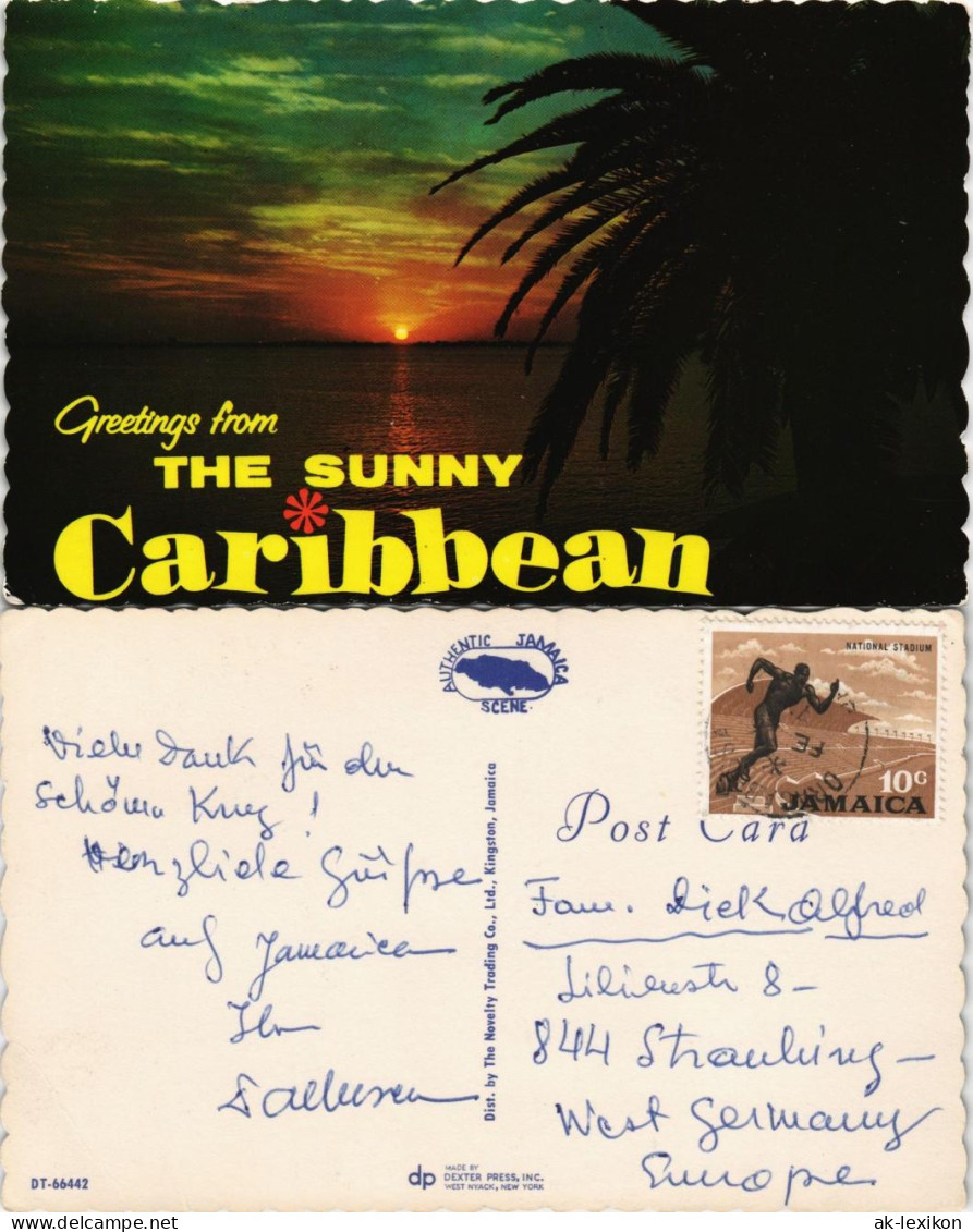 Jamaika Jamaica  The Sunny Caribbean Sonnenuntergang Karibik 1975 Sport-Marke - Giamaica