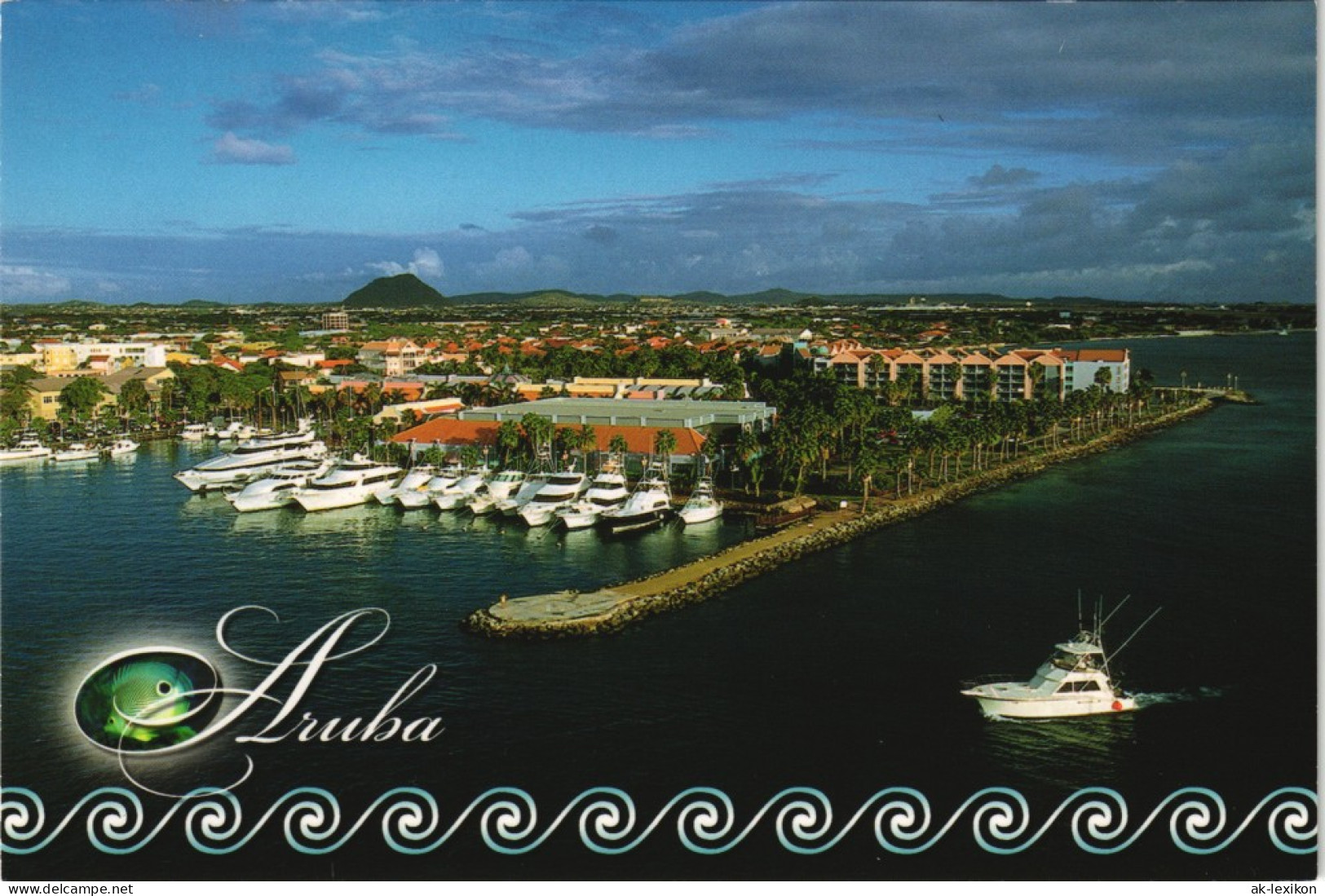 Postkaart Oranjestad (Aruba) Luftaufnahme (Aerial View) Yacht-Hafen 2000 - Aruba