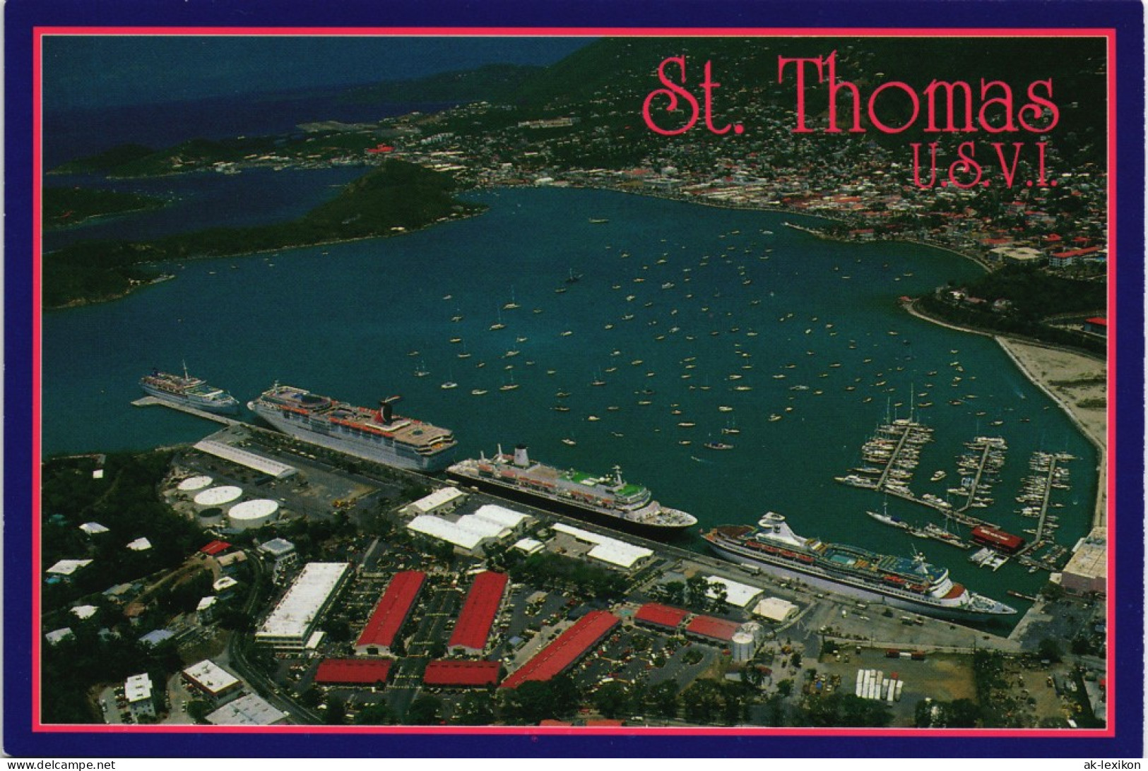 St. Thomas Sankt Thomas Aerial View Luftaufnahme Charlotte Amalie Ships 2000 - Virgin Islands, US