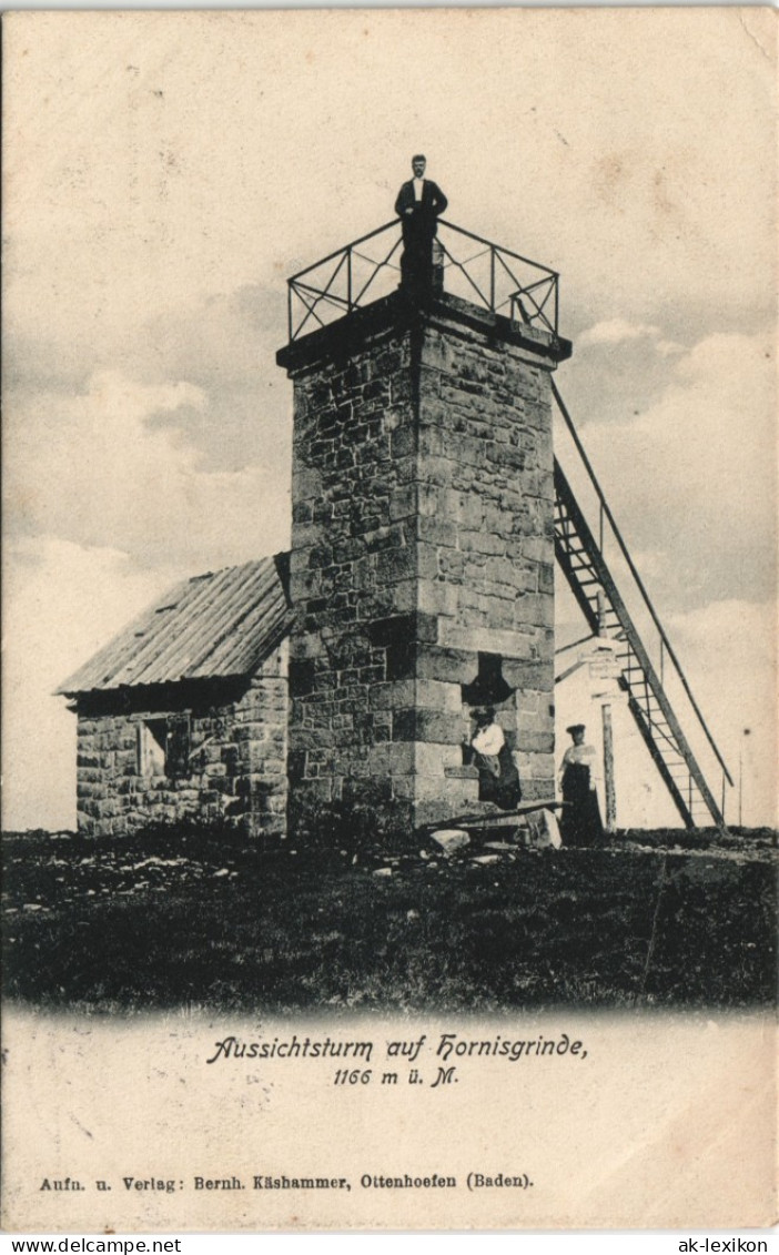 Ansichtskarte Seebach Hornisgrinde (Berg & Aussichtsturm, Schwarzwald) 1908 - Achern